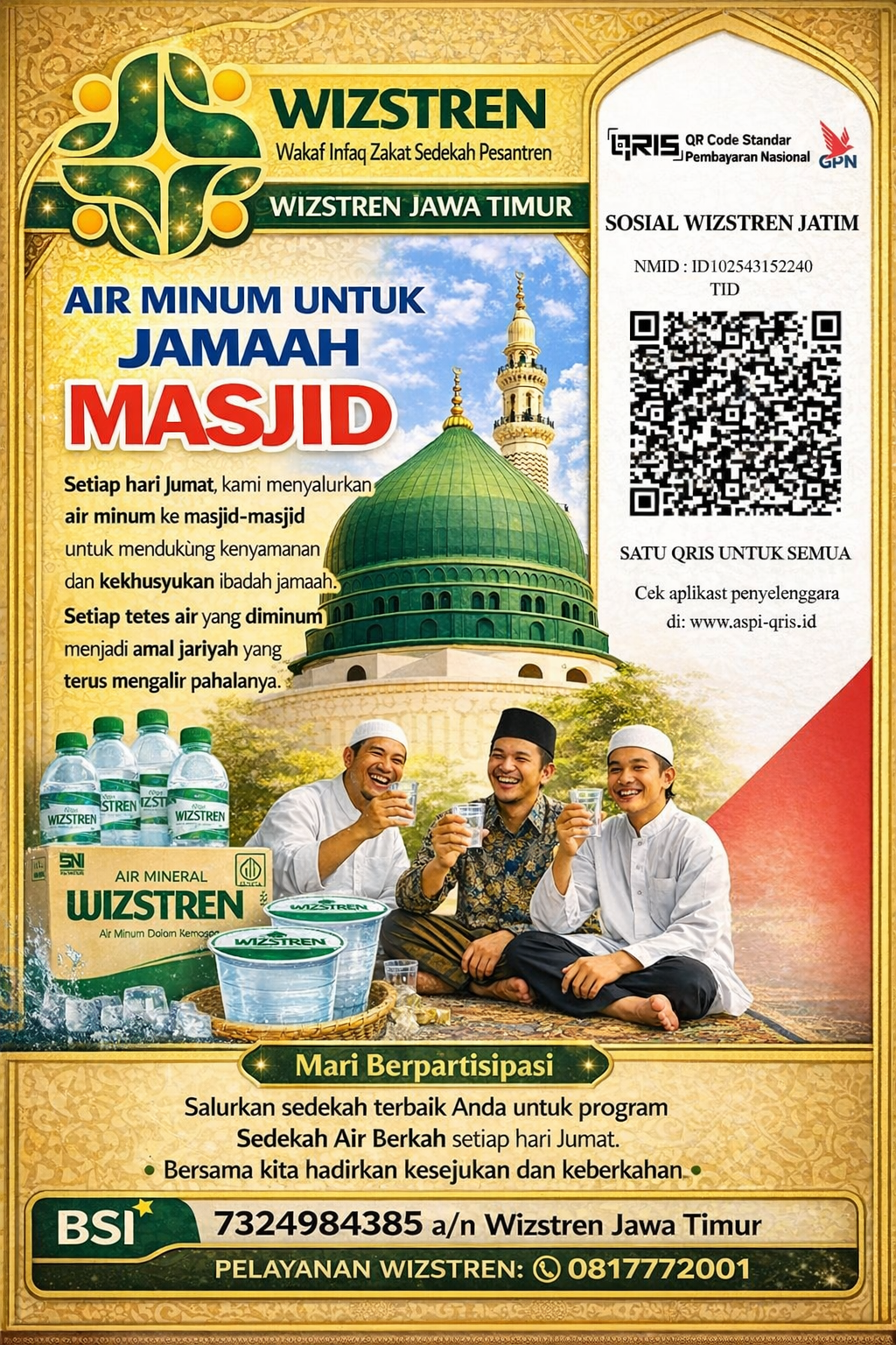 Sedekah Air Berkah untuk Jamaah Masjid